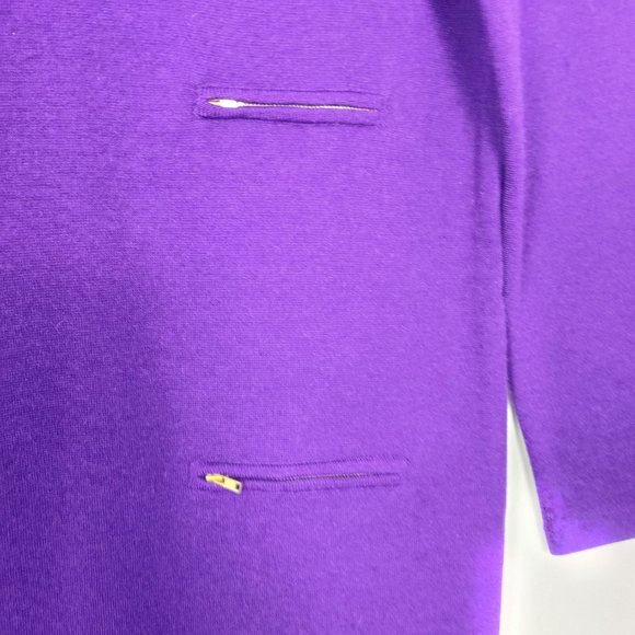 Andrea Jovine Women's Dress Size M Purple Wool Crew Neck Quiet Luxury Chic Warm - Picture 2 of 8